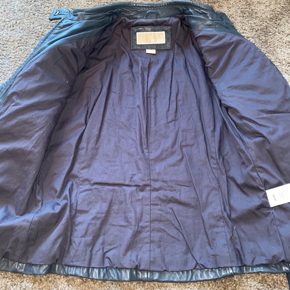 Michael Kors Genuine Leather Gray Moto Jacket • Size Small • Perfect Condition - Picture 6 of 9